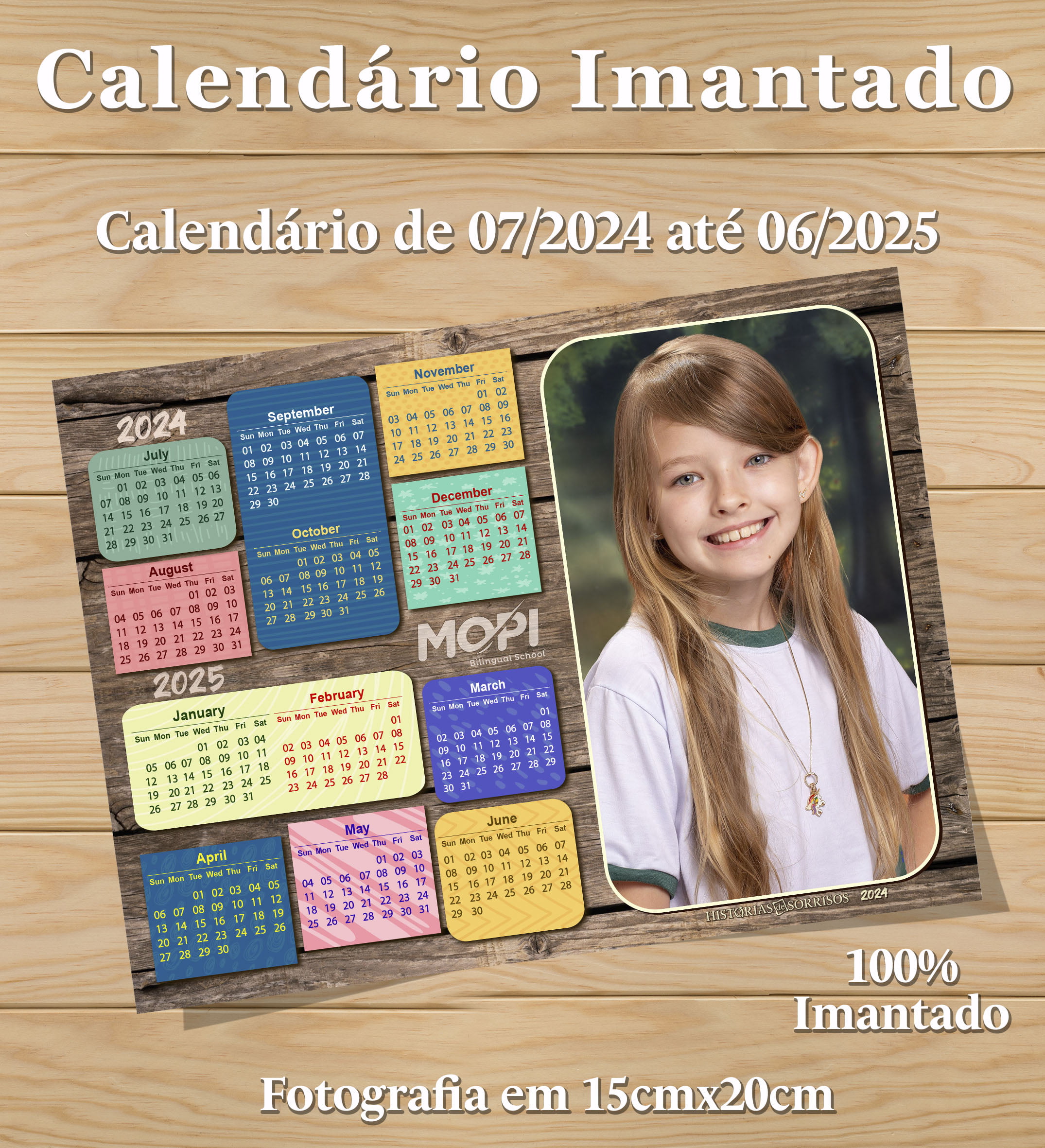 CALENDÁRIO PERSONALIZADO 100% IMANTADO - MOPI TIJUCA 2024