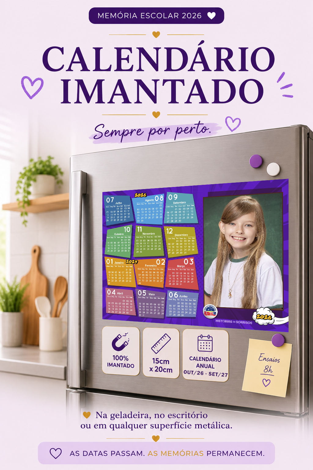 CALENDÁRIO PERSONALIZADO 100% IMANTADO -ANGLO NIPA 2026