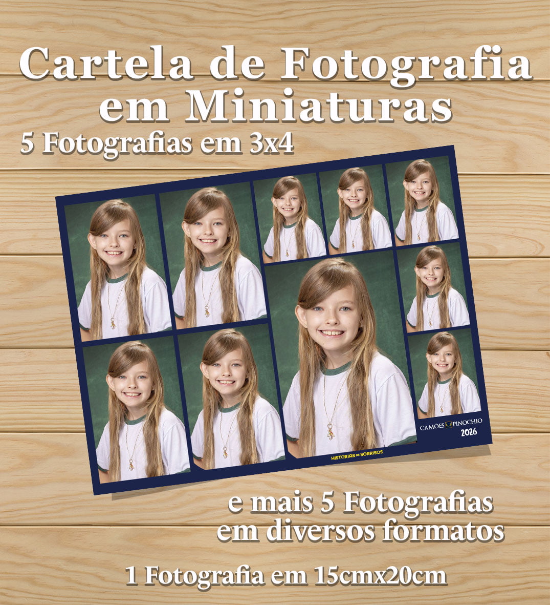 CARTELA DE FOTOGRAFIAS EM MINIATURAS - CAMÕES PINOCHIO 2026