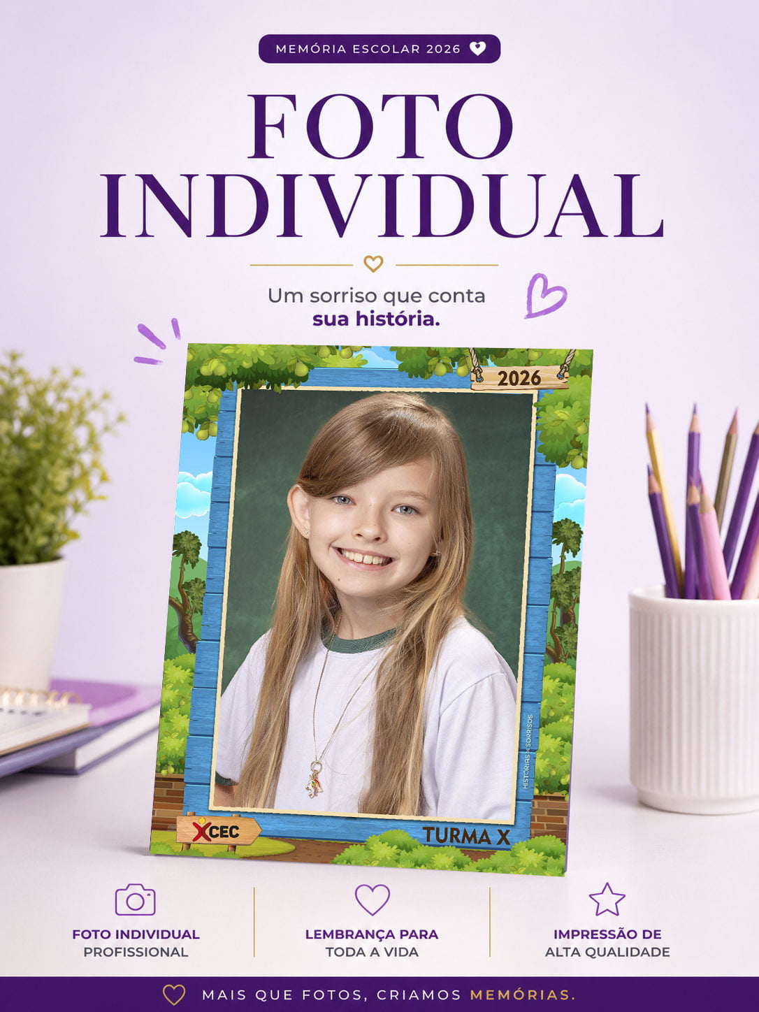 2 FOTOGRAFIAS - ESCOLAR INDIVIDUAL PERSONALIZADA -CEC 2026
