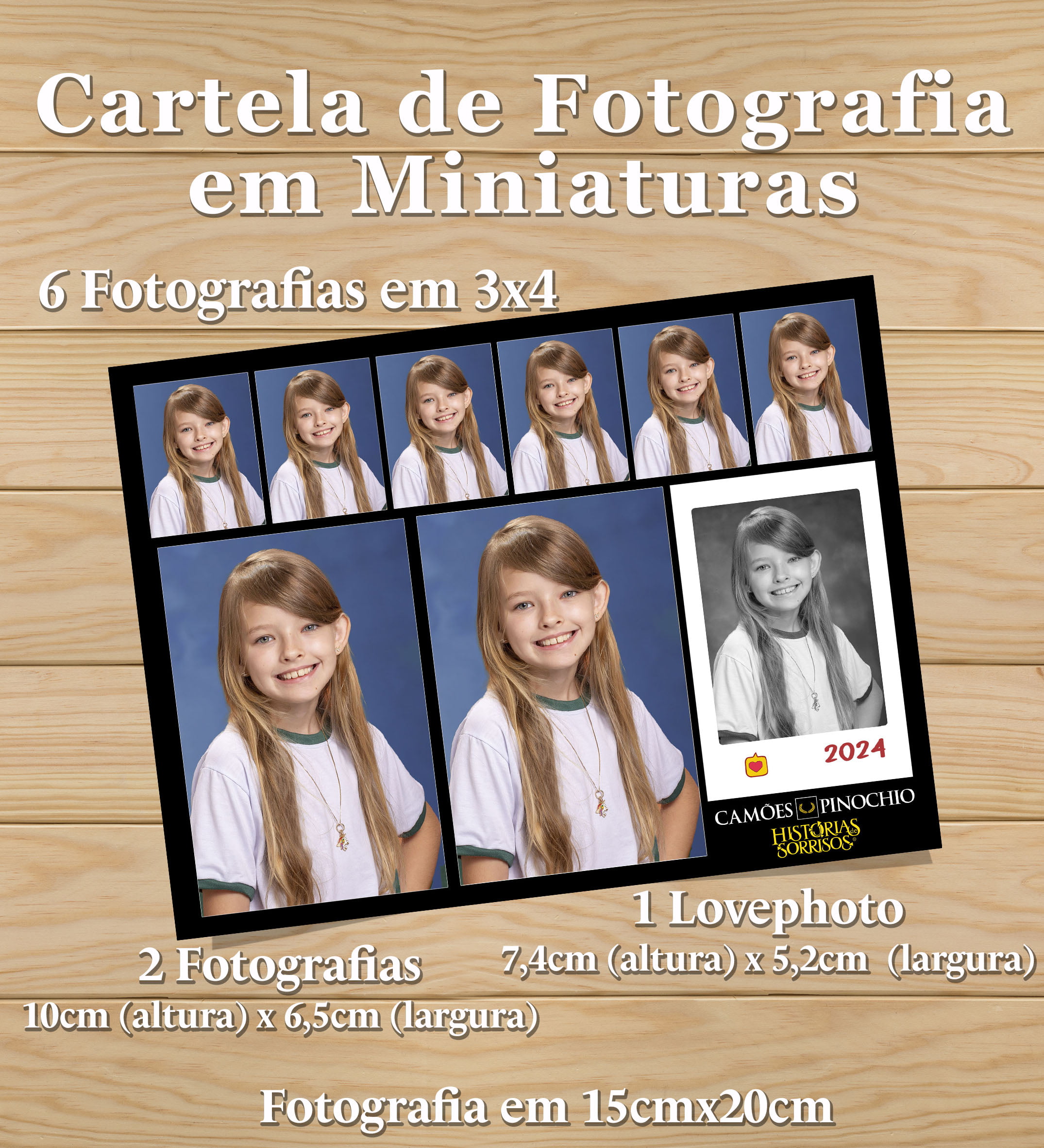 CARTELA DE FOTOGRAFIAS EM MINIATURAS - CAMÕES PINOCHIO 2025 