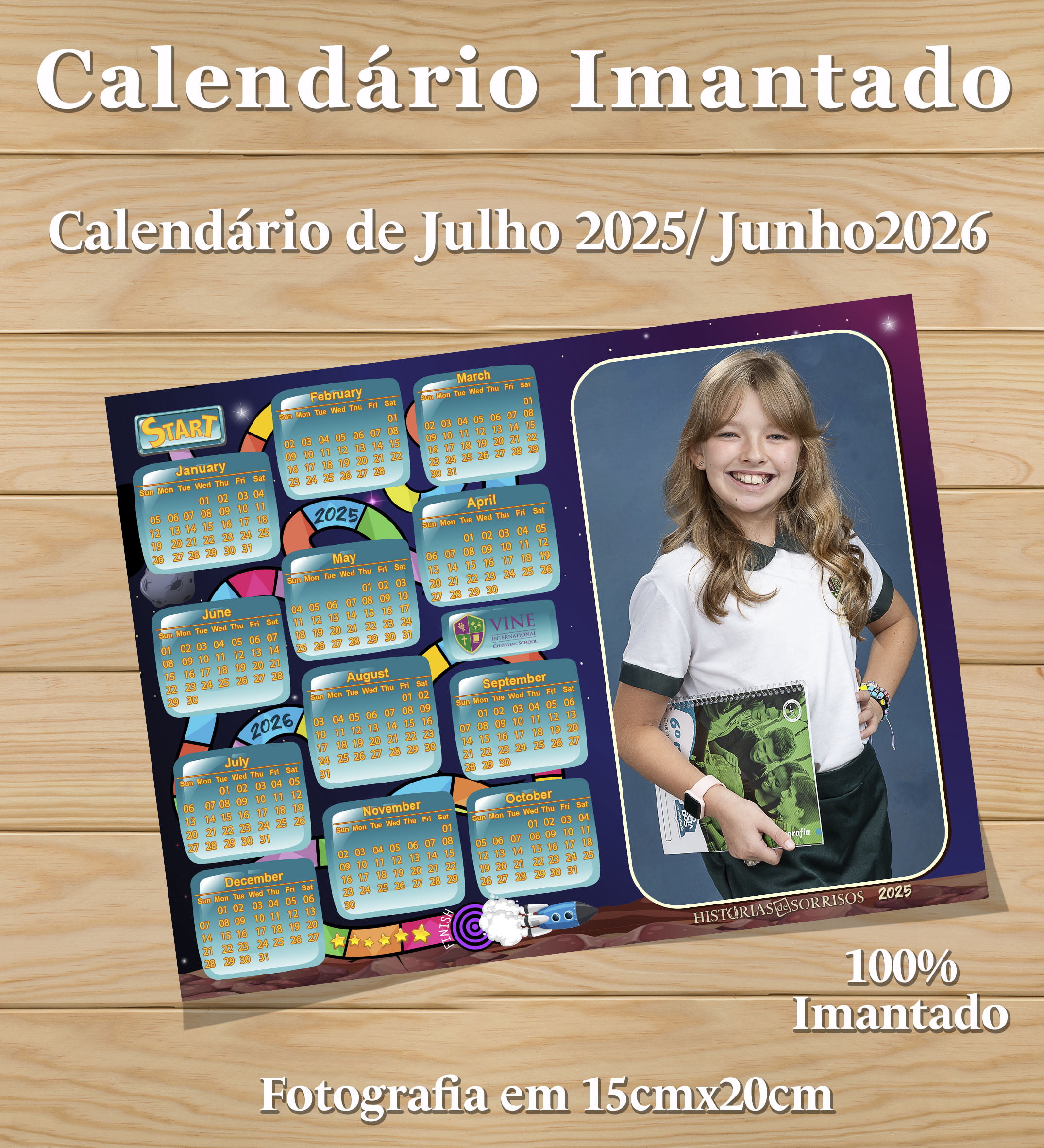 CALENDÁRIO PERSONALIZADO 100% IMANTADO - VINE 2025