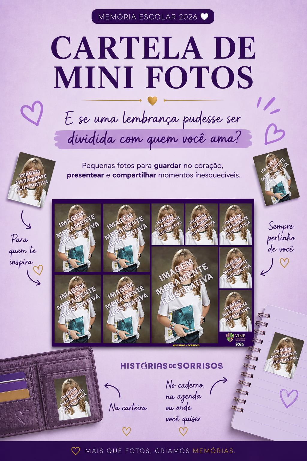 CARTELA DE FOTOGRAFIAS EM MINIATURAS - VINE SCHOOL 2026